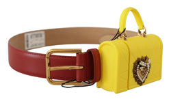 Elegant Red Leather Engraved Buckle Belt Dolce & Gabbana