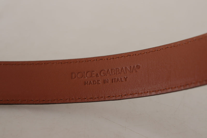 Elegant Engraved Leather Belt - Timeless Style Dolce & Gabbana