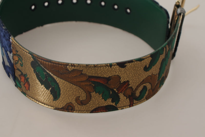 Elegant Green Leather Belt with Logo Buckle Dolce & Gabbana