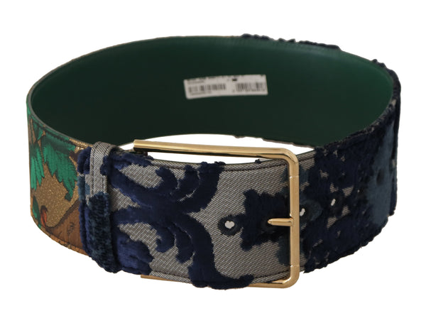 Elegant Green Leather Belt with Logo Buckle Dolce & Gabbana