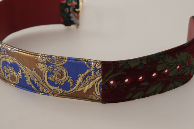 Engraved Logo Multicolor Leather Belt Dolce & Gabbana