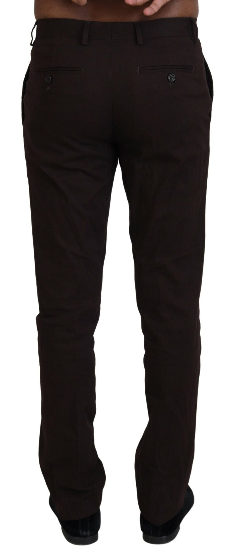 Elegant Brown Cotton Blend Trousers BENCIVENGA