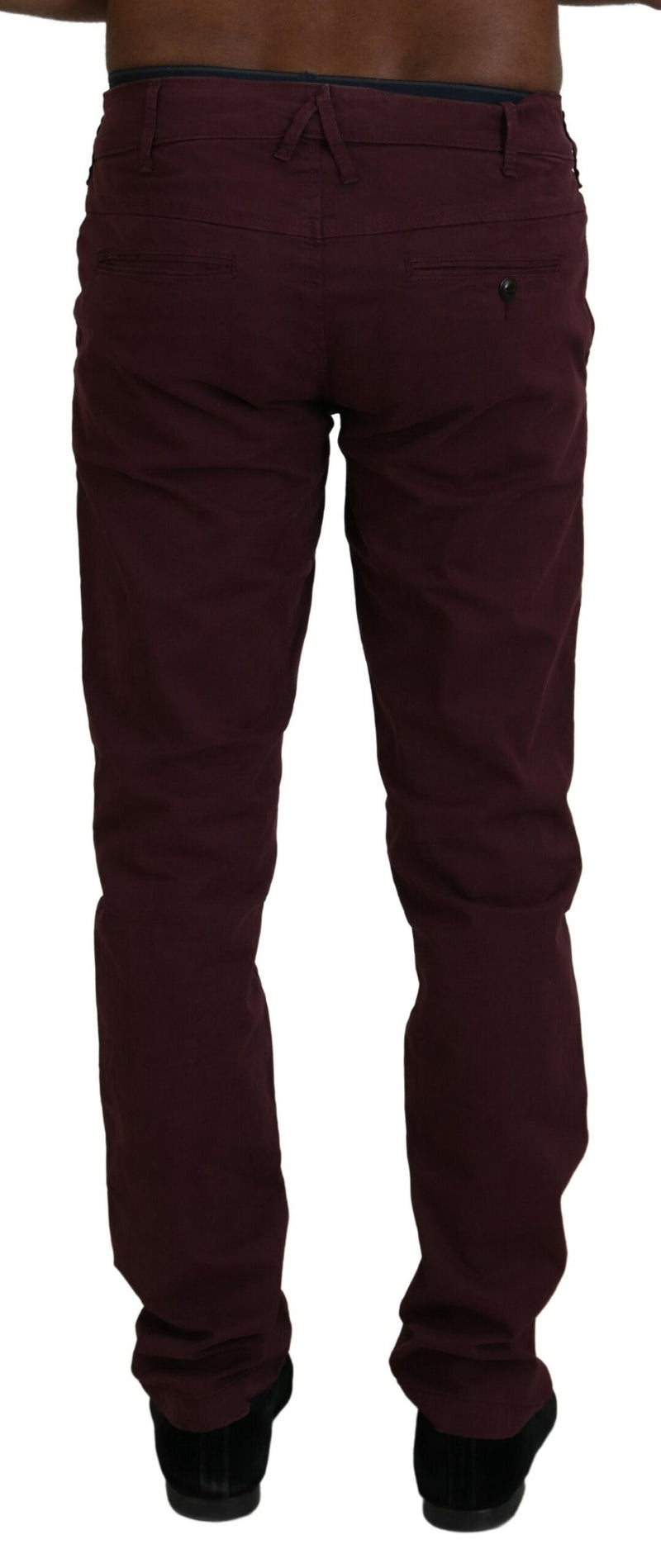 Maroon Skinny Fit Cotton Pants CYCLE