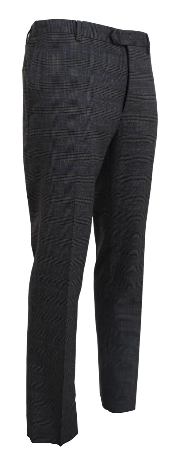 Elegant Checkered Wool Dress Pants for Men BENCIVENGA