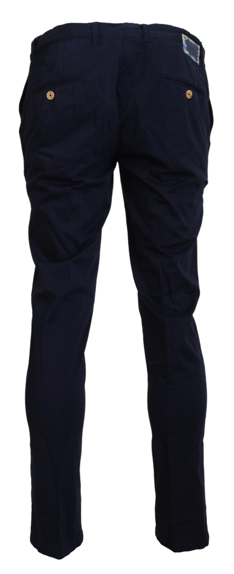 Elegant Dark Blue Slim Chino Pants Domenico Tagliente