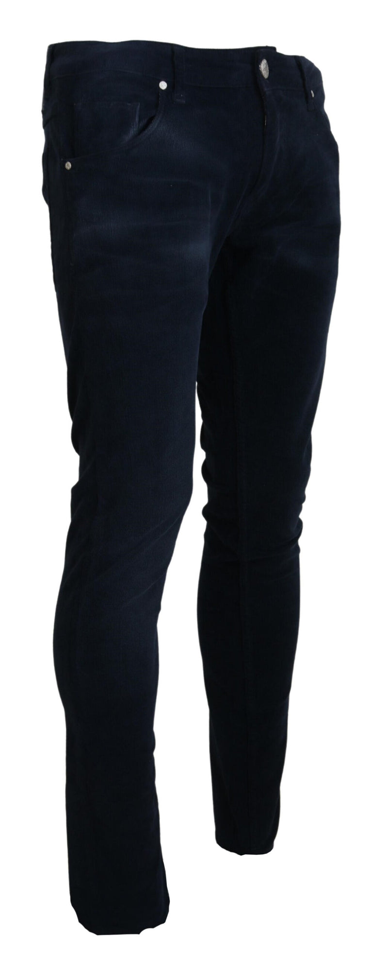 Chic Blue Straight Fit Corduroy Jeans Acht