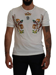 Elegant White Cotton-Silk Blend Tee Dolce & Gabbana