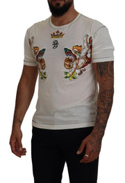 Elegant White Cotton-Silk Blend Tee Dolce & Gabbana