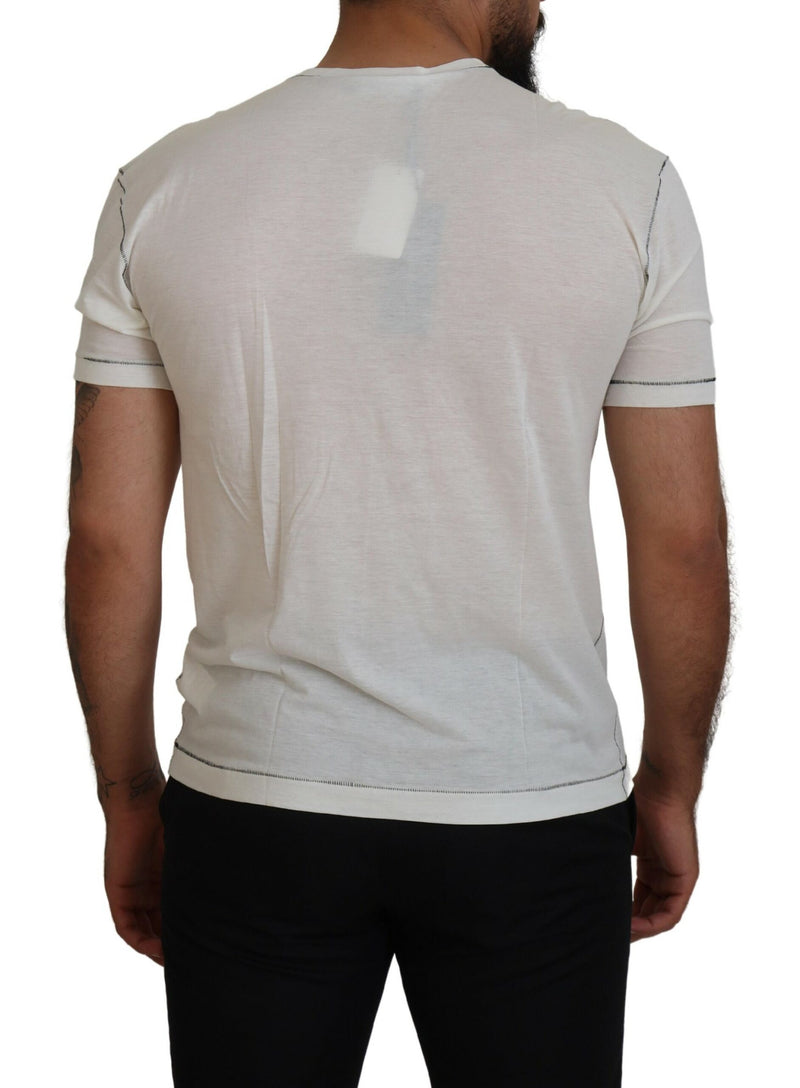 Elegant White Cotton-Silk Blend Tee Dolce & Gabbana