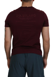 Elegant Maroon Crew Neck Casual Tee Dolce & Gabbana