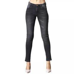 Chic Black Medium Waist Skinny Jeans Yes Zee