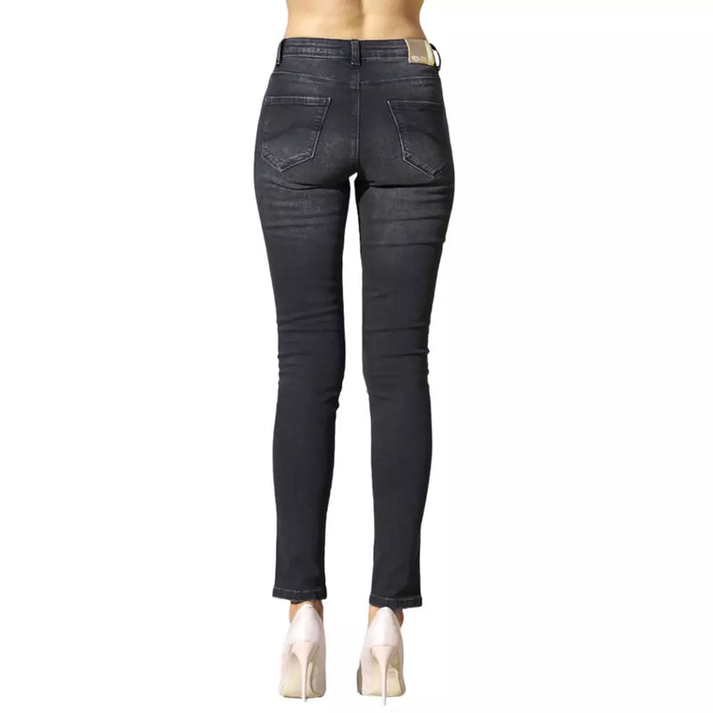 Chic Black Medium Waist Skinny Jeans Yes Zee