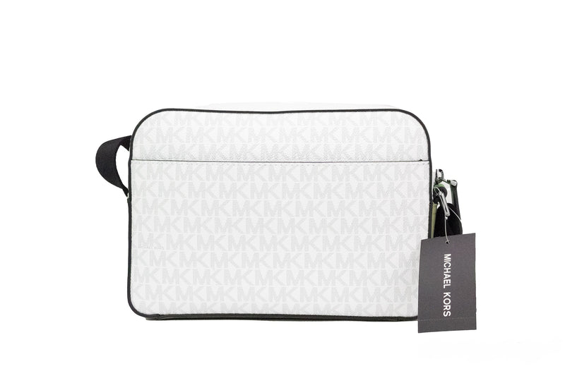 Cooper Small Bright White Palm Signature PVC Utility Crossbody Bag Michael Kors