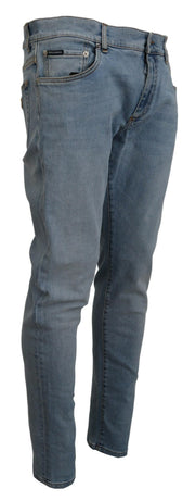 Elegant Slim Fit Light Blue Denim Pants Dolce & Gabbana