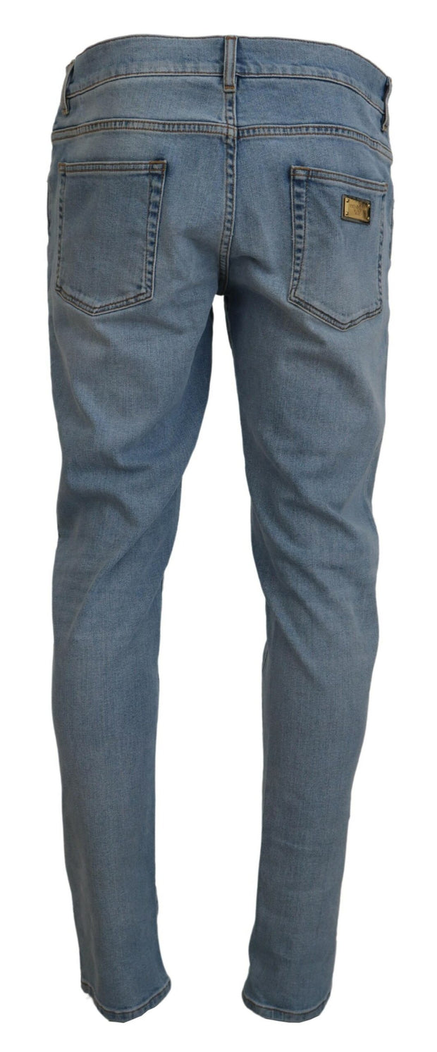 Elegant Slim Fit Light Blue Denim Pants Dolce & Gabbana