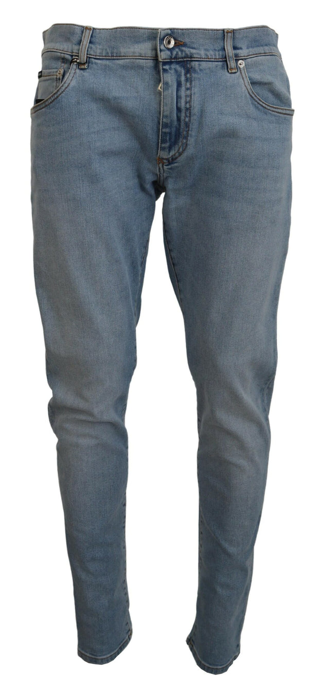 Elegant Slim Fit Light Blue Denim Pants Dolce & Gabbana