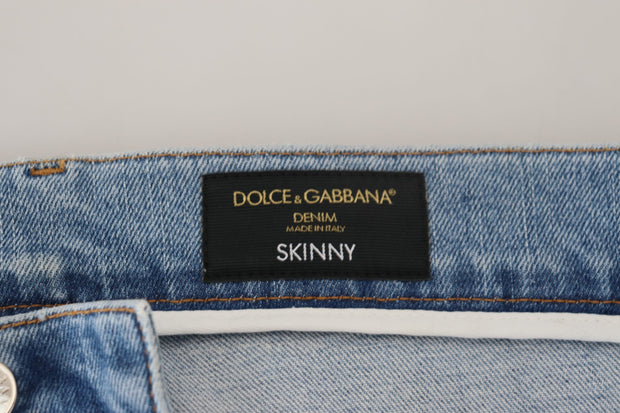 Elegant Slim Fit Light Blue Denim Pants Dolce & Gabbana