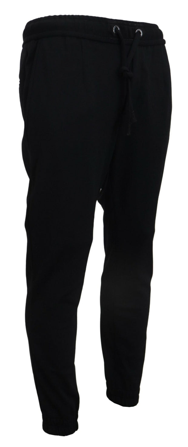 Sleek Black Wool-Blend Sweatpants Dolce & Gabbana