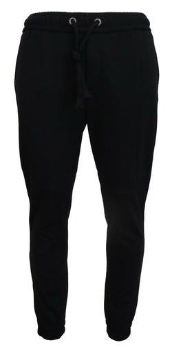 Sleek Black Wool-Blend Sweatpants Dolce & Gabbana