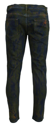 Chic Slim-Fit Denim Jeans in Green Wash Dolce & Gabbana