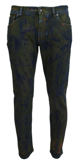 Chic Slim-Fit Denim Jeans in Green Wash Dolce & Gabbana