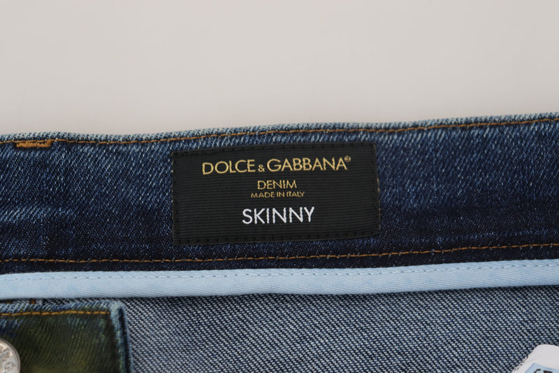 Chic Slim-Fit Denim Jeans in Green Wash Dolce & Gabbana