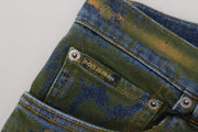 Chic Slim-Fit Denim Jeans in Green Wash Dolce & Gabbana