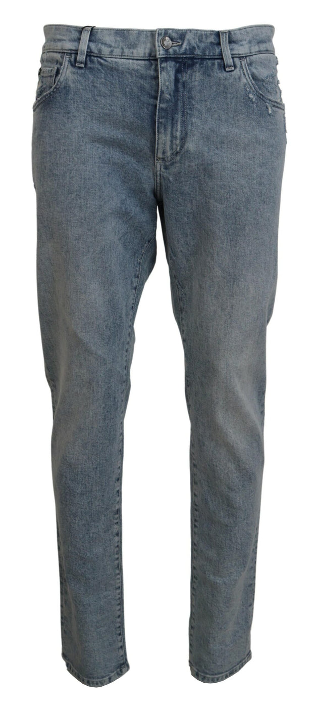 Elegant Slim-Fit Light Blue Denim Pants Dolce & Gabbana