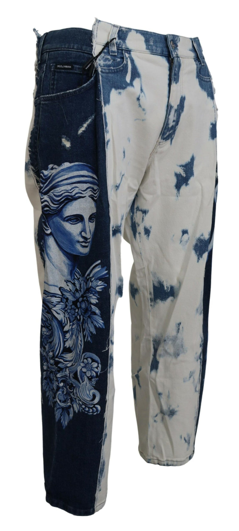 Elegant Loose Fit Denim Pants with Unique Print Dolce & Gabbana