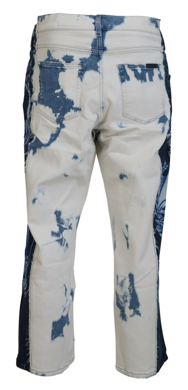 Elegant Loose Fit Denim Pants with Unique Print Dolce & Gabbana