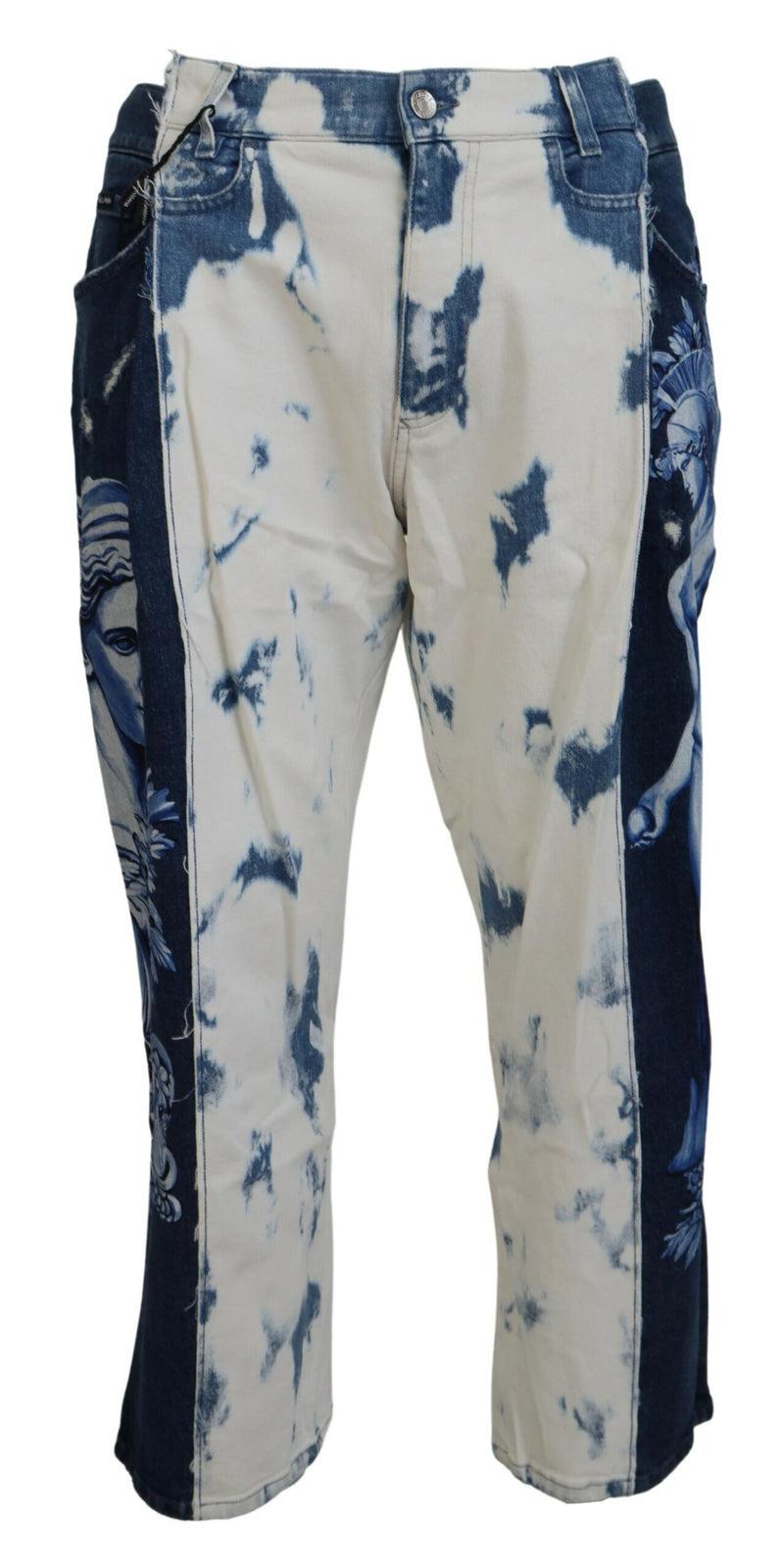 Elegant Loose Fit Denim Pants with Unique Print Dolce & Gabbana