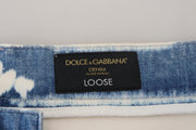 Elegant Loose Fit Denim Pants with Unique Print Dolce & Gabbana