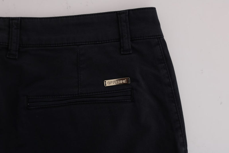 Chic Slim-Fit Blue Cotton Stretch Pants GF Ferre