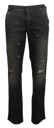 Exquisite Gray Denim Pants for the Modern Gentleman Dolce & Gabbana