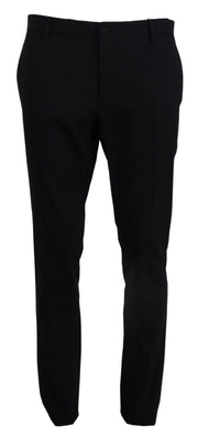 Elegant Slim Fit Dress Pants in Blue Dolce & Gabbana