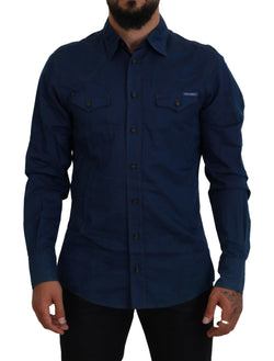 Elegant Blue Denim Casual Shirt Dolce & Gabbana