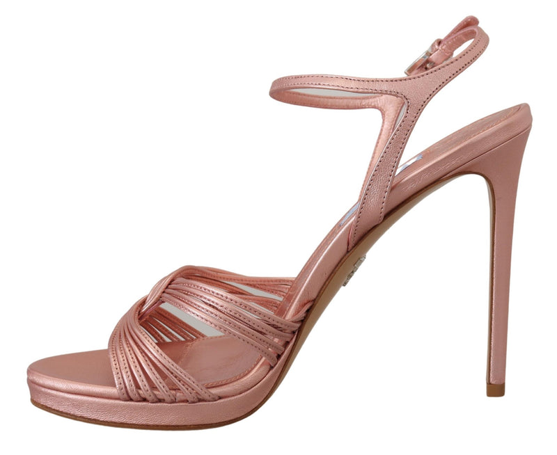 Elegant Pink Stiletto Heel Sandals Prada