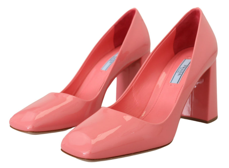 Elegant Square Toe Pink Heels Prada