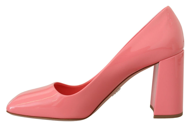 Elegant Square Toe Pink Heels Prada