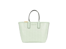 Michael Kors Jodie Small Jacquard Logo Recycled Polyester Tote Handbag Atom Green Michael Kors