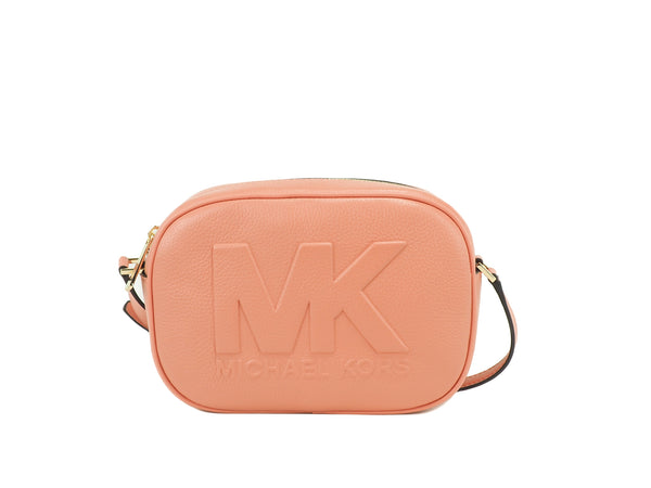 Jet Set Travel Medium Sherbert Leather Oval Camera Crossbody Bag Michael Kors