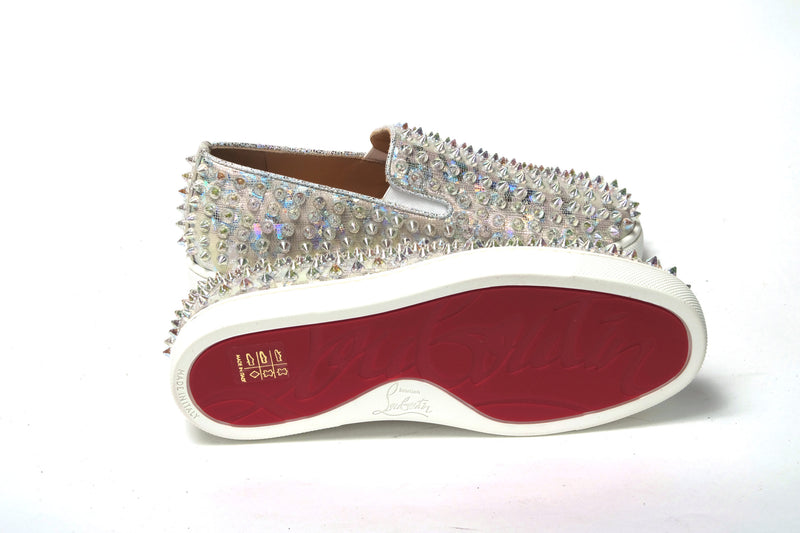 White Ab/Clear Ab Roller Boat Woman Flat Sneaker Christian Louboutin