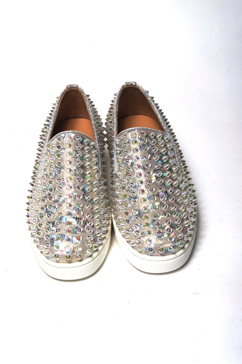 White Ab/Clear Ab Roller Boat Woman Flat Sneaker Christian Louboutin