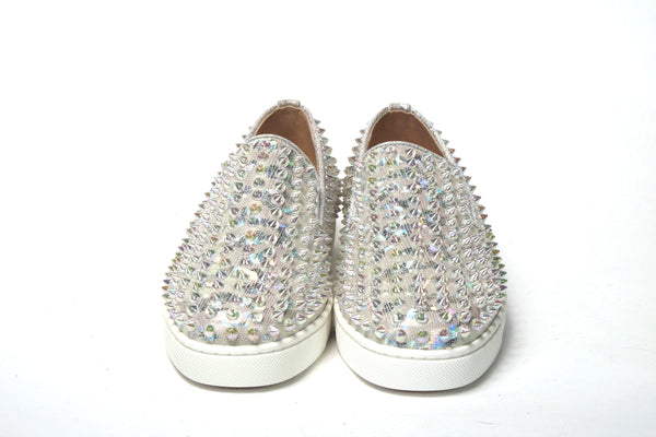 White Ab/Clear Ab Roller Boat Woman Flat Sneaker Christian Louboutin