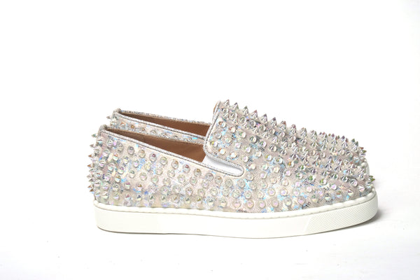 White Ab/Clear Ab Roller Boat Woman Flat Sneaker Christian Louboutin