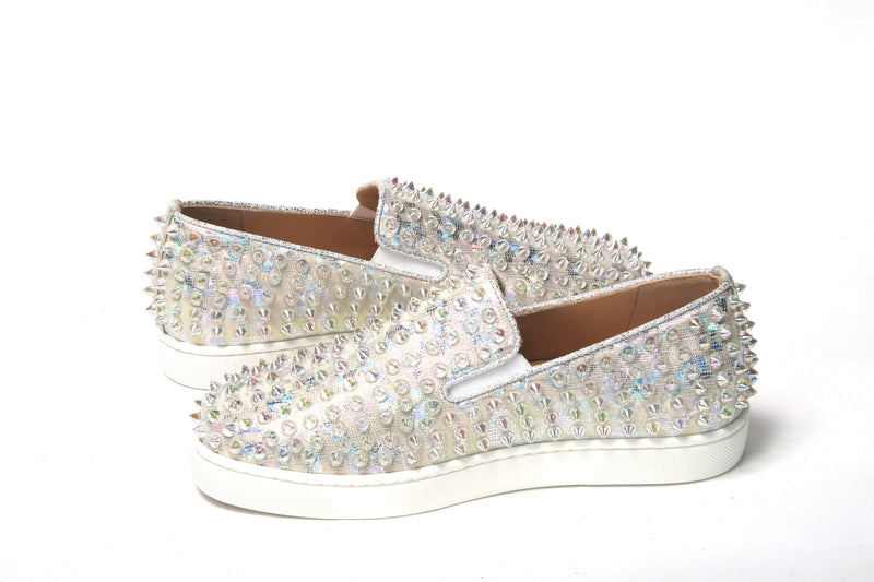 White Ab/Clear Ab Roller Boat Woman Flat Sneaker Christian Louboutin