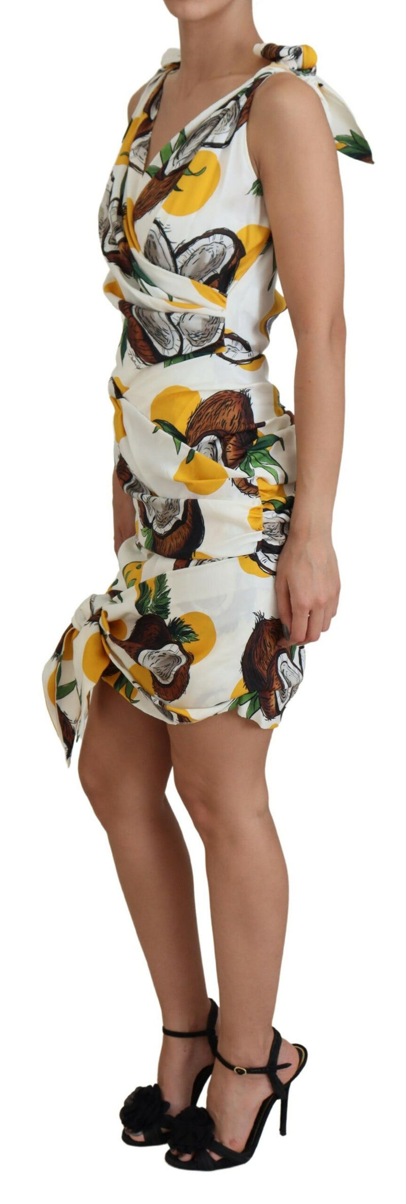 Elegant White Silk Sheath Mini Dress Dolce & Gabbana