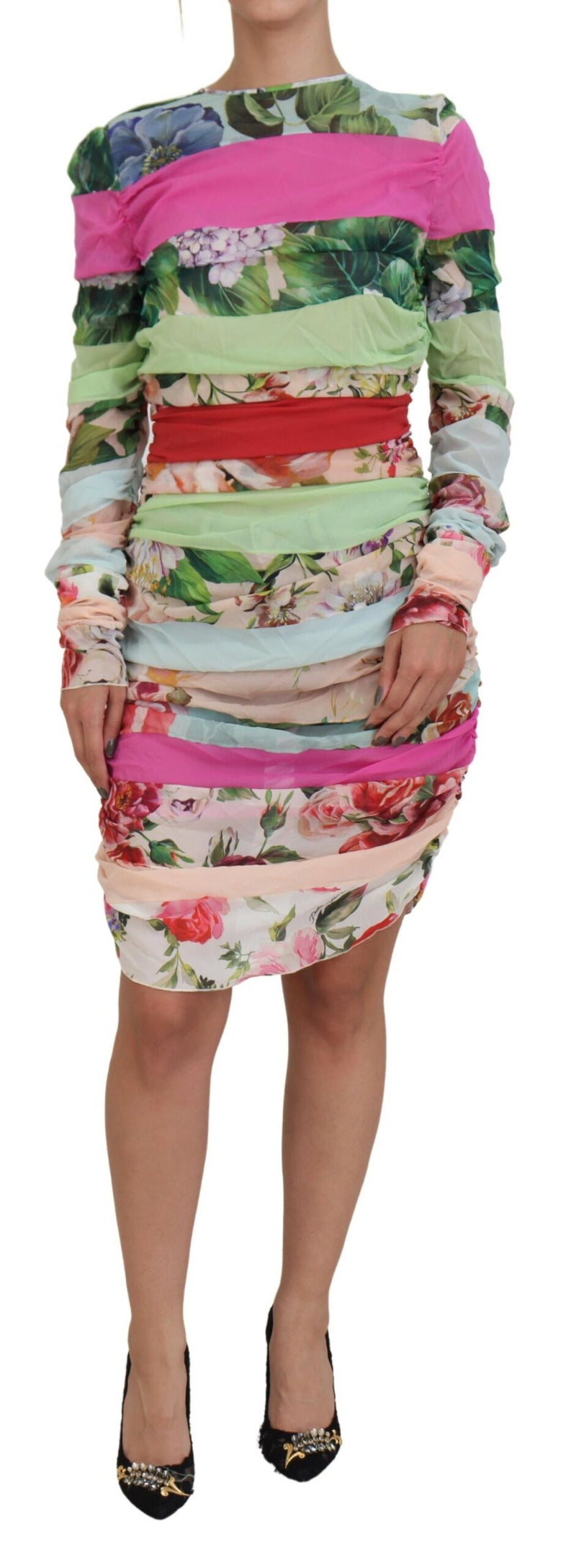 Floral Sheath Bodycon Silk Dress Dolce & Gabbana