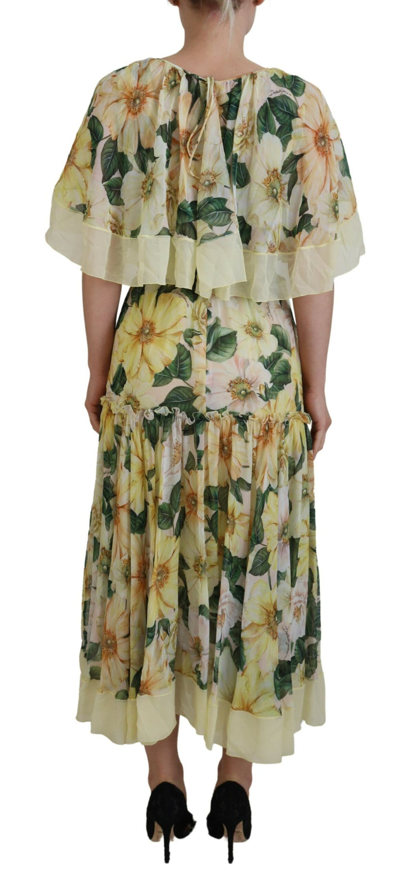 Elegant Silk Floral Maxi Dress Dolce & Gabbana