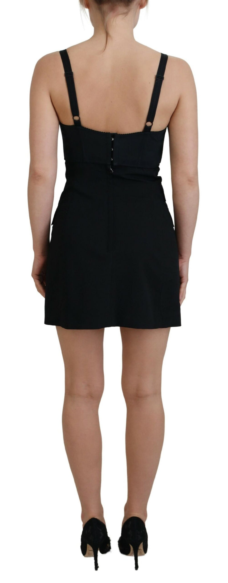 Elegant Black Sheath A-Line Mini Dress Dolce & Gabbana